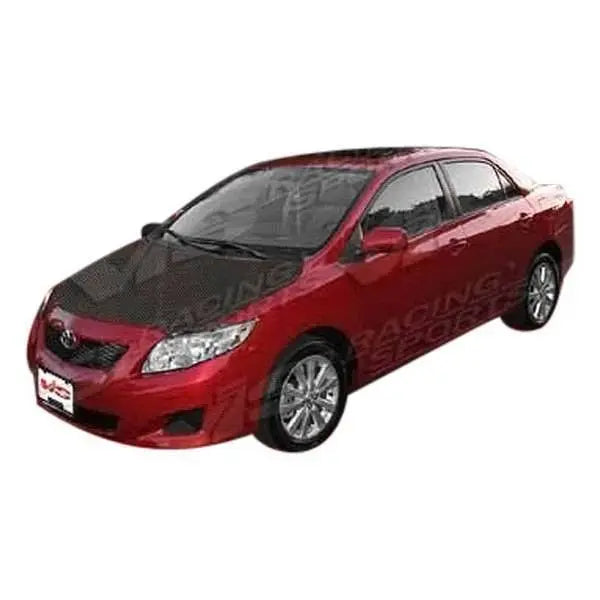 2009-2013 Toyota Corolla 4 doors OEM Style Carbon Fiber Black Hood-2
