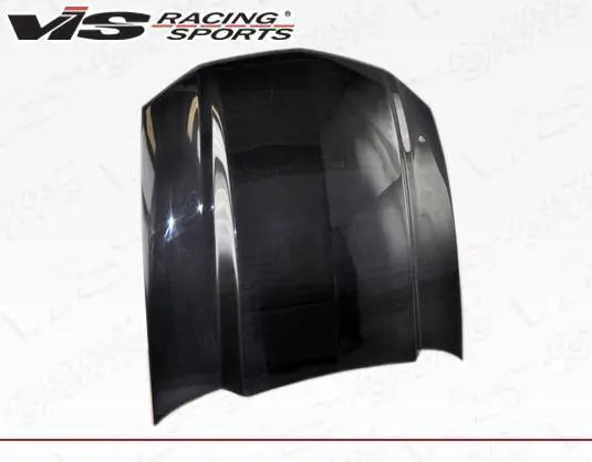 2010-2012 Ford Mustang 2 doors Cowl Induction Style Carbon Fiber Black Hood-2