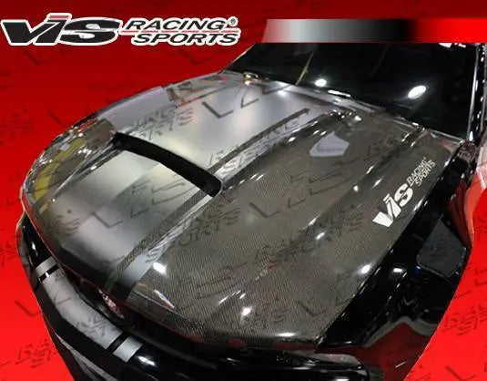 2010-2012 Ford Mustang 2 doors STALKER Style Carbon Fiber Black Hood-6