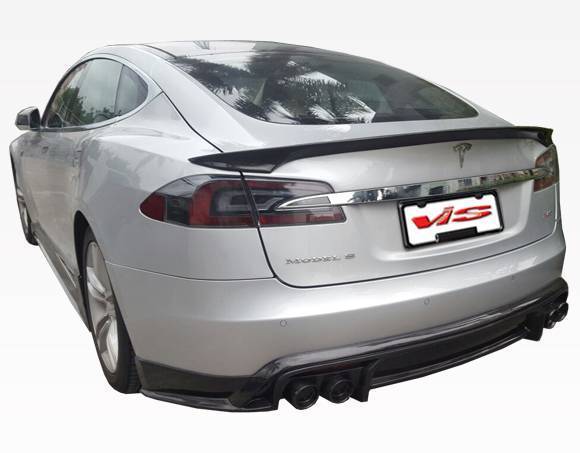 2012-2015 Tesla Model S Carbon Fiber Black Rear Lip-2