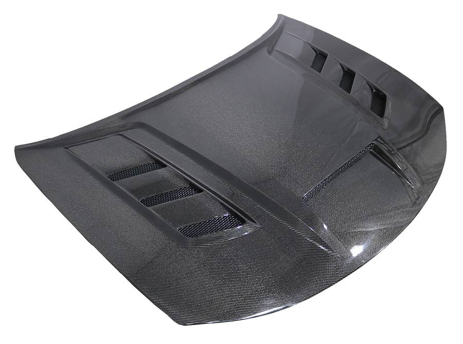 2015-2023 Dodge Charger 4 doors TERMINATOR Style Double Sided Carbon Fiber Carbon Fiber Black Hood-1