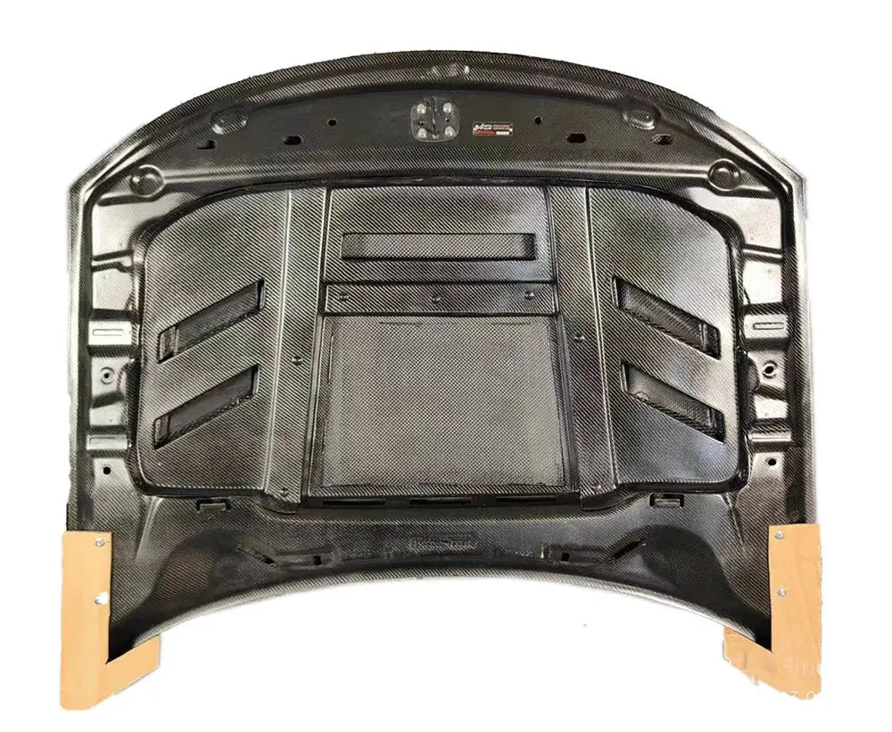2015-2023 Dodge Charger 4 doors TERMINATOR Style Double Sided Carbon Fiber Carbon Fiber Black Hood-2