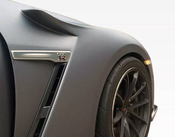 2009-2016 Nissan Skyline R35 GTR Carbon Fiber Black Fenders-1