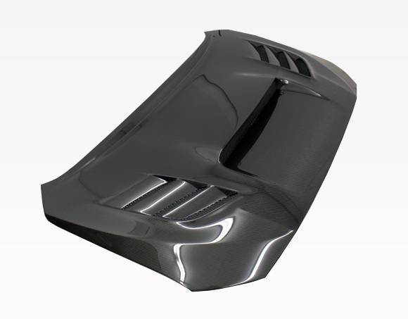 2015-2021 Subaru WRX 4 doors VS 2 Style Double Sided Carbon Fiber Carbon Fiber Black Hood-2