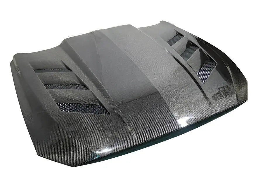 2018-2023 Ford Mustang 2 doors AMS Style Carbon Fiber Black Hood-1