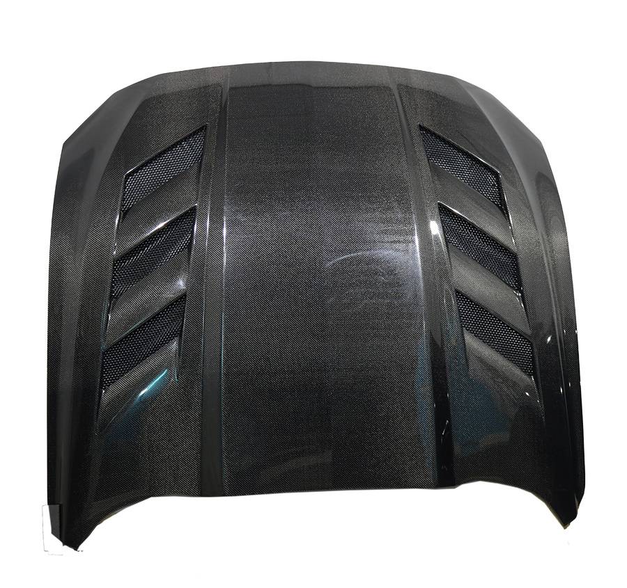 2018-2023 Ford Mustang 2 doors AMS Style Carbon Fiber Black Hood-3
