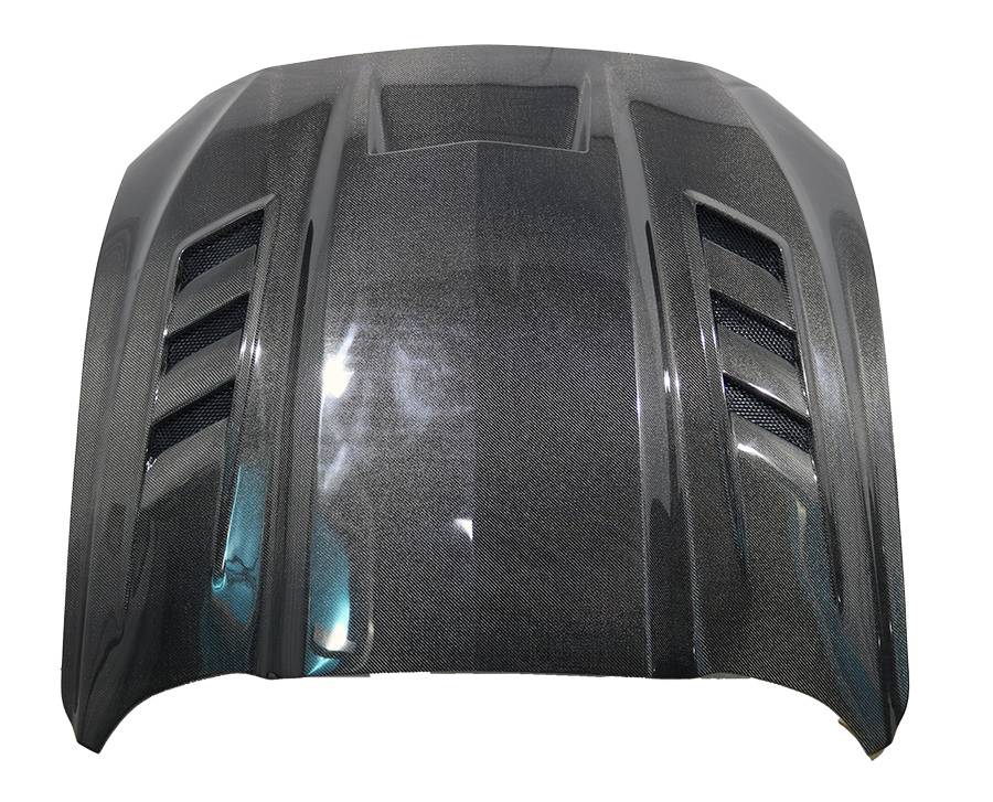 2018-2023 Ford Mustang 2 doors TERMINATOR Style Carbon Fiber Black Hood-3