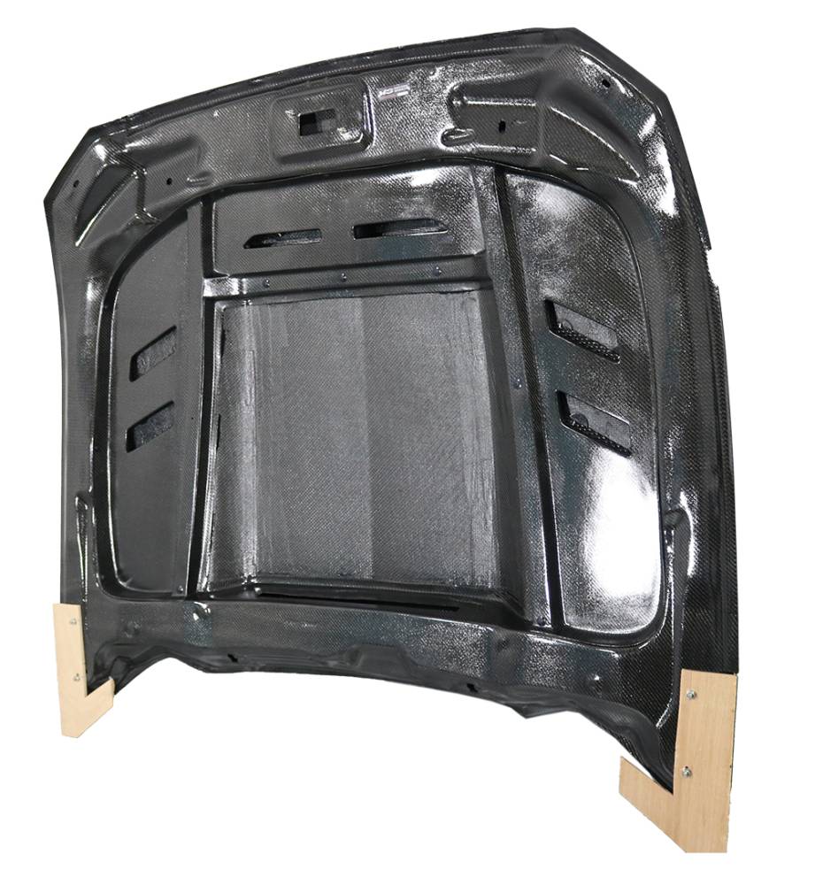 2018-2023 Ford Mustang 2 doors TERMINATOR Style Double Sided Carbon Fiber Black Hood-4