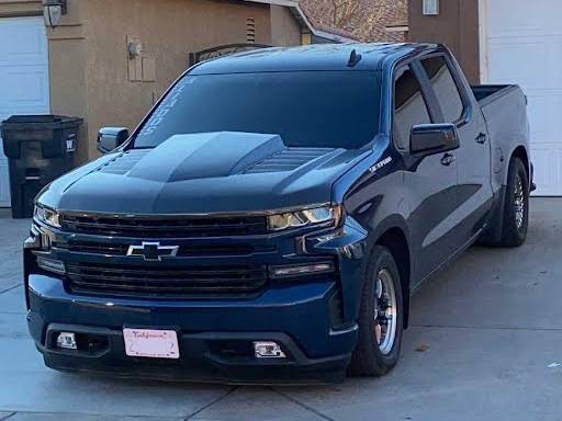 2019-2023 Chevrolet Silverado 2 doors 4 doors TMS Style Carbon Fiber Black Hood-3