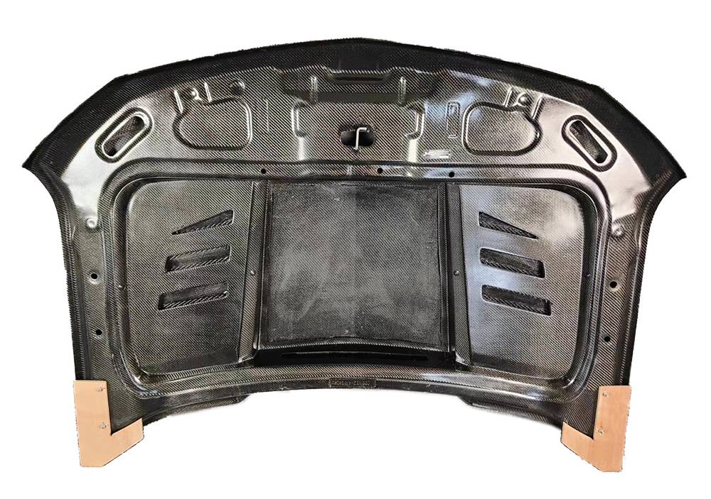 2019-2023 Chevrolet Silverado 2 doors 4 doors TMS Style Double Sided Carbon Fiber Carbon Fiber Black Hood-3