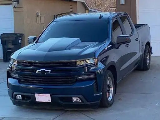 2019-2023 Chevrolet Silverado 2 doors 4 doors TMS Style Double Sided Carbon Fiber Carbon Fiber Black Hood-4