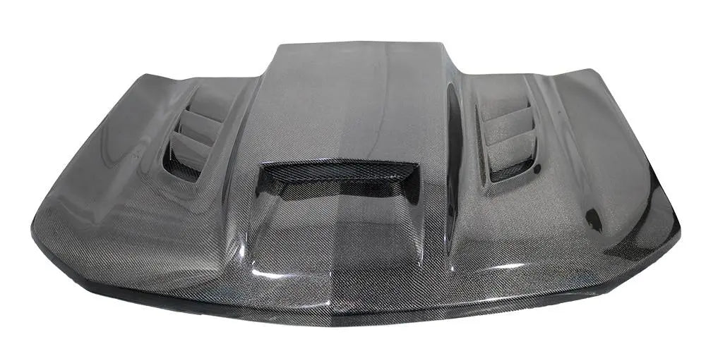 2019-2023 Chevrolet Silverado 2 doors 4 doors VTM Style Double Sided Carbon Fiber Carbon Fiber Black Hood-2