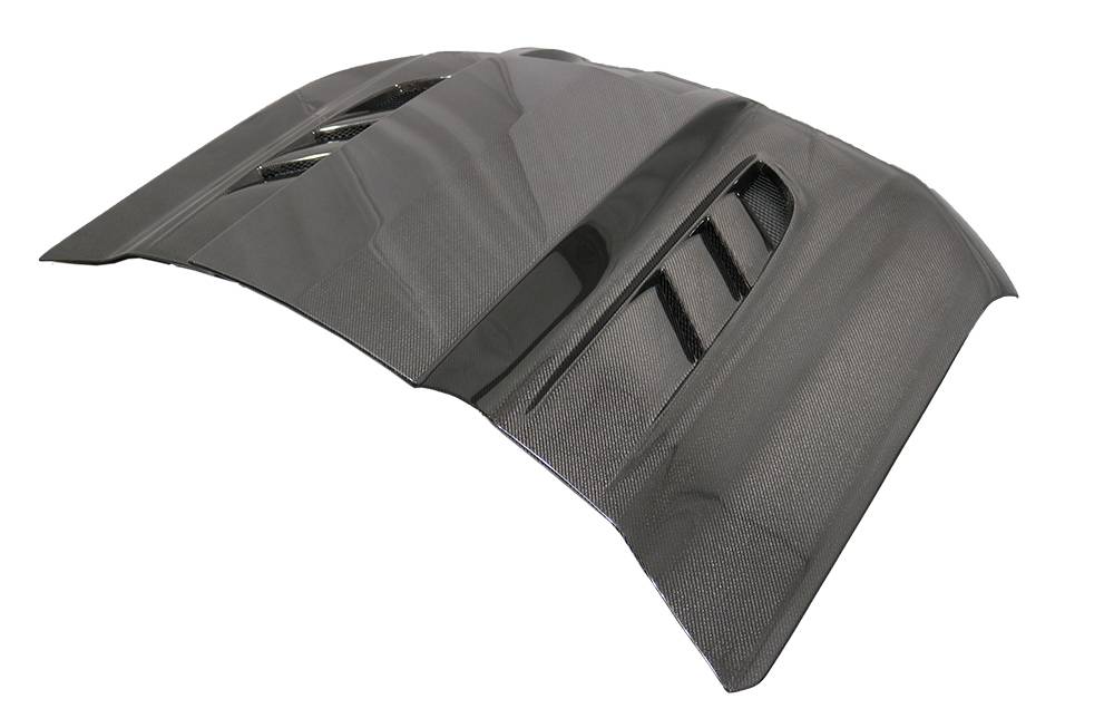 2019-2023 Chevrolet Silverado 2 doors 4 doors VTM Style Double Sided Carbon Fiber Carbon Fiber Black Hood-3