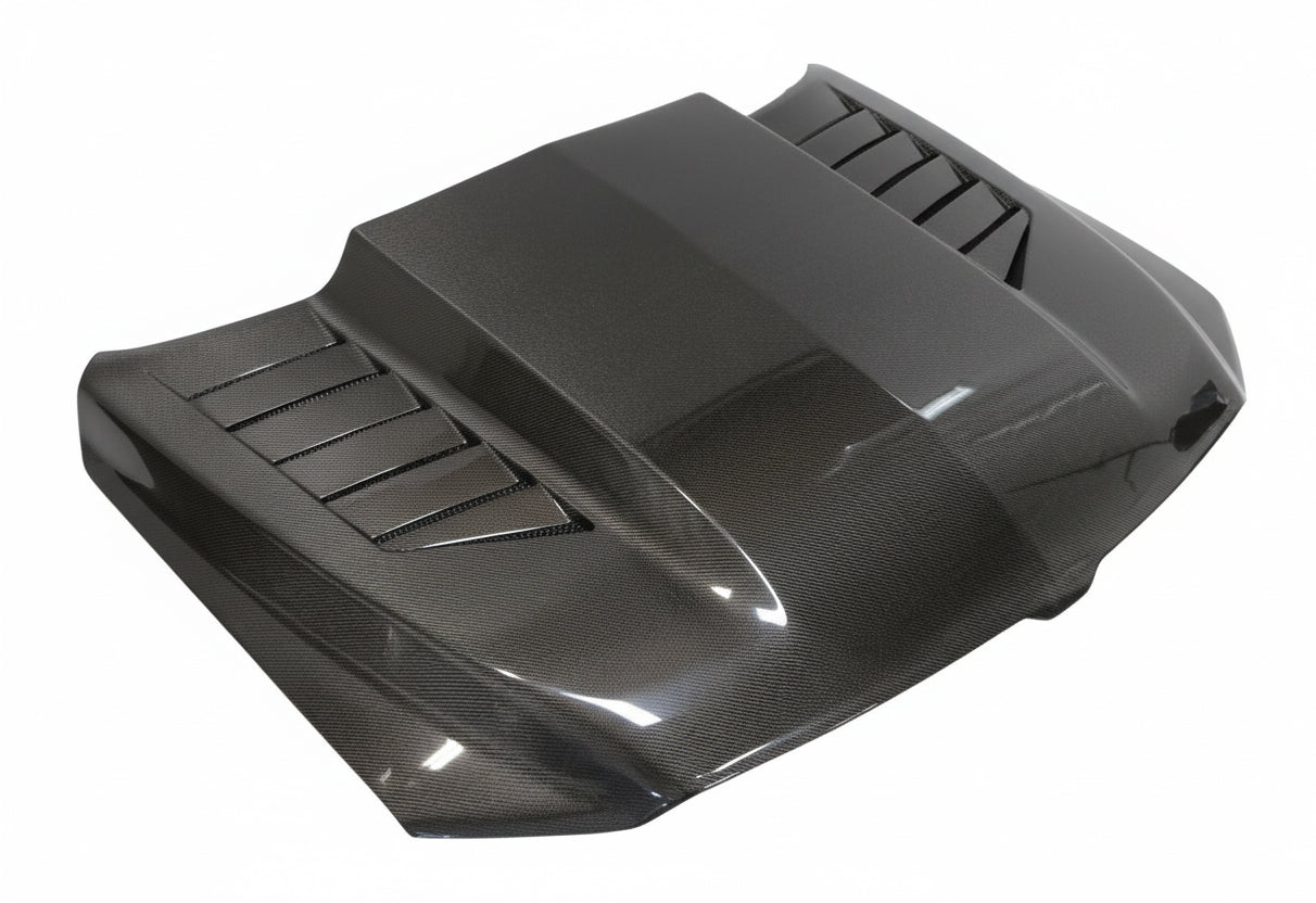 2019-2025 Dodge Ram 1500 2 doors 4 doors TMS Style Carbon Fiber Black Hood