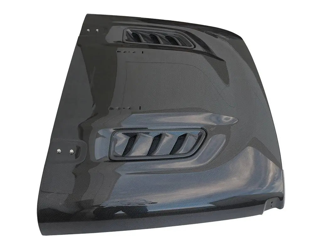 2020-2023 Jeep Gladiator 4 doors Rubicon Style Style Carbon Fiber Black Hood-4