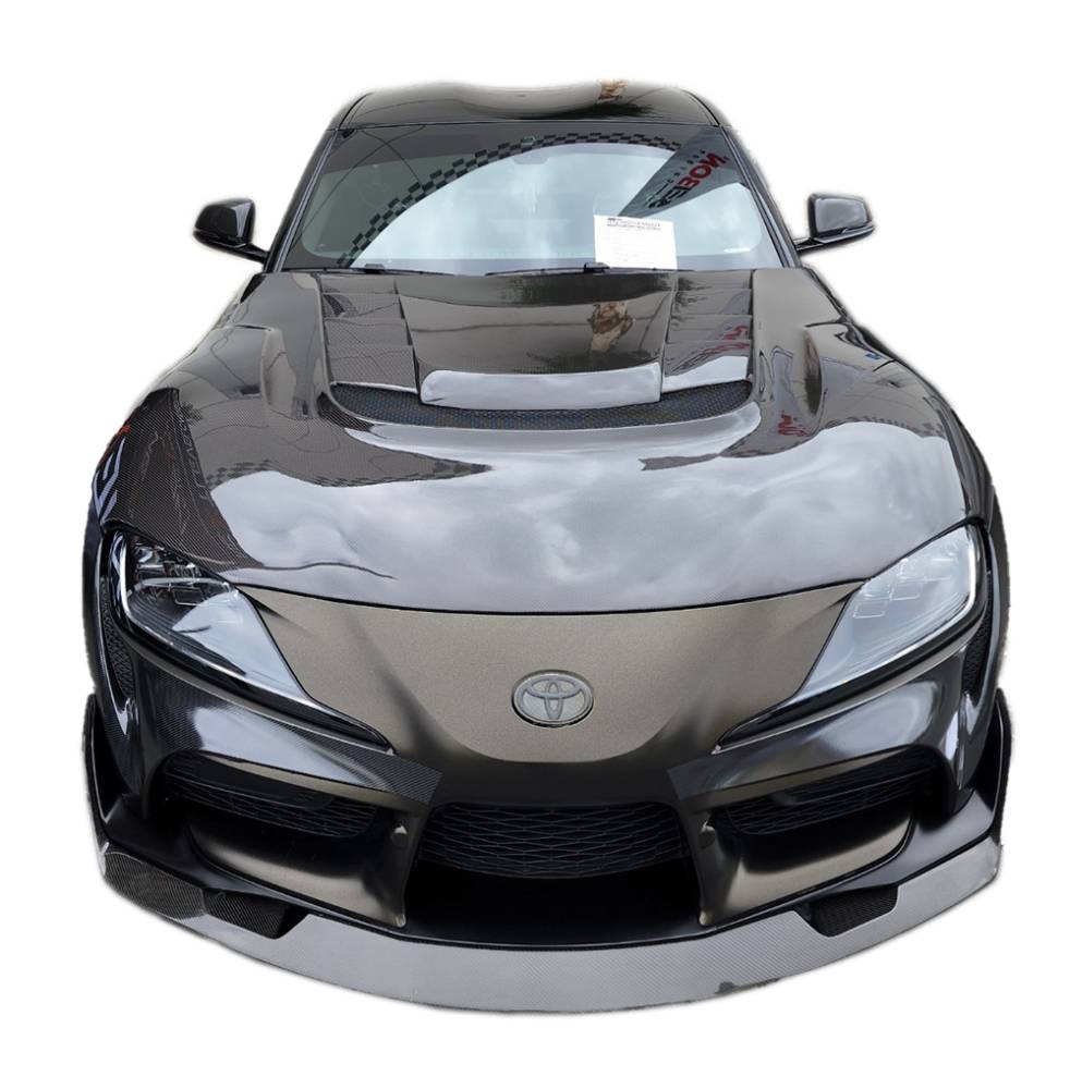 2020-2024 Toyota Supra 2 doors VRS Style Double Sided Carbon Fiber Carbon Fiber Black Hood-4