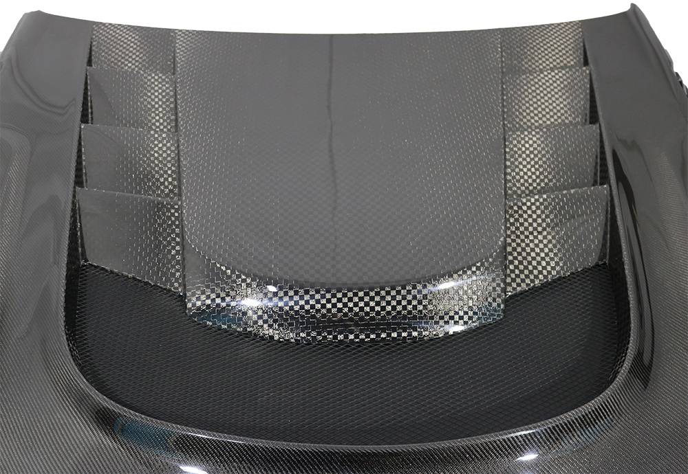 2020-2024 Toyota Supra 2 doors VRS Style Double Sided Hybrid Carbon Fiber Double Sided Carbon Fiber Carbon Fiber Black Hood-3