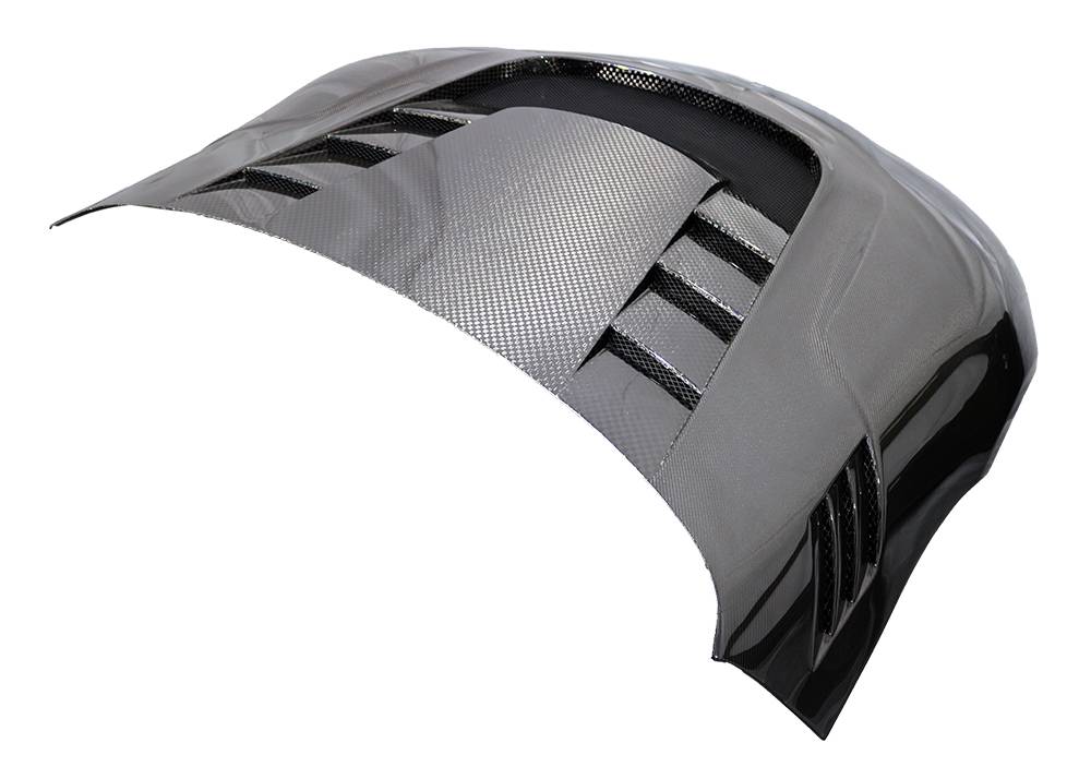 2020-2024 Toyota Supra 2 doors VRS Style Double Sided Hybrid Carbon Fiber Double Sided Carbon Fiber Carbon Fiber Black Hood-5