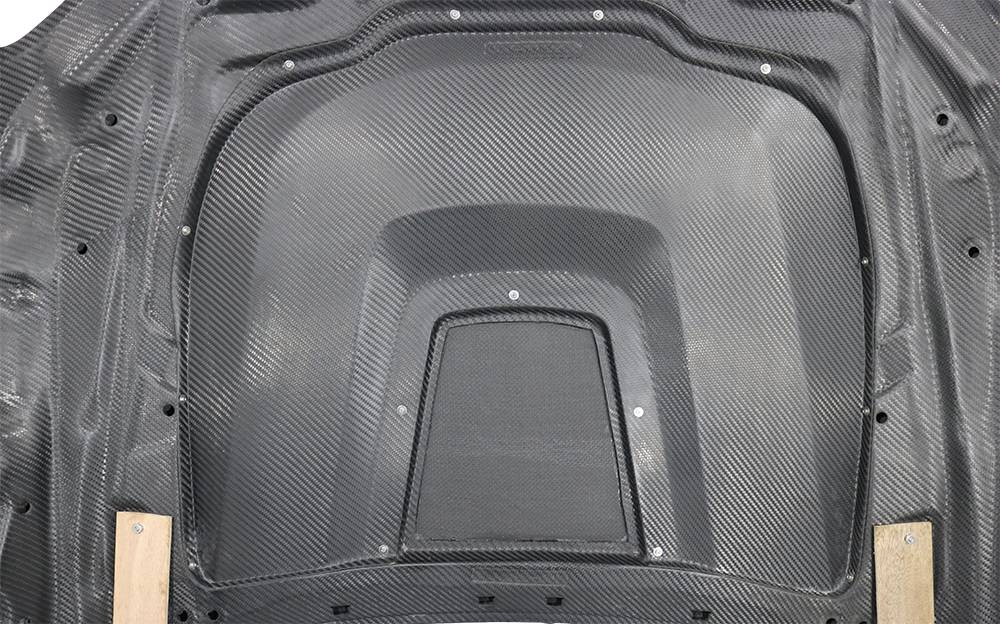 2020-2024 Toyota Supra 2 doors VRS Style Double Sided Hybrid Carbon Fiber Double Sided Carbon Fiber Carbon Fiber Black Hood-7