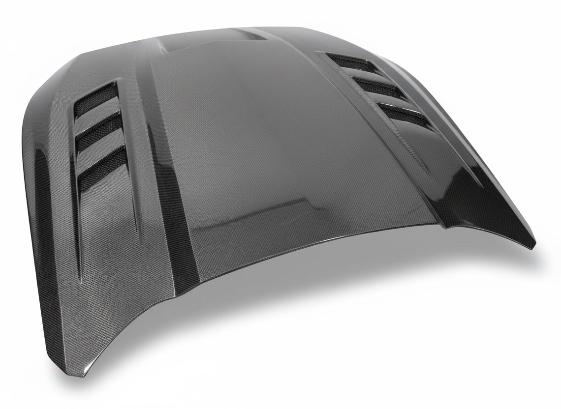 2024-2026 Ford Mustang 2DR Terminator Style Double Sided Carbon Fiber Hood