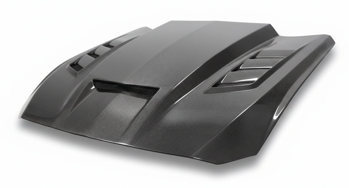 2024-2026 Ford Mustang 2DR Terminator Style Double Sided Carbon Fiber Hood