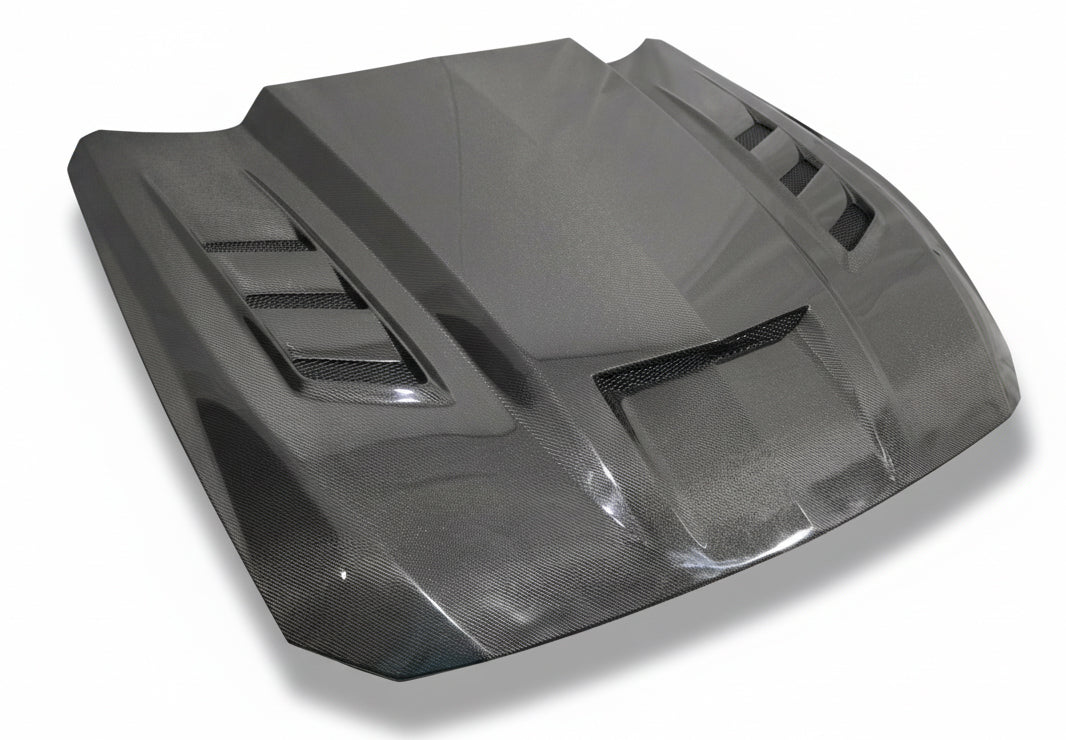 2024-2026 Ford Mustang 2DR Terminator Style Double Sided Carbon Fiber Hood