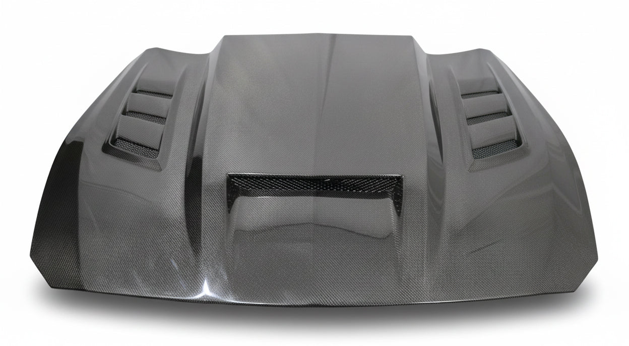 2024-2026 Ford Mustang 2DR Terminator Style Double Sided Carbon Fiber Hood