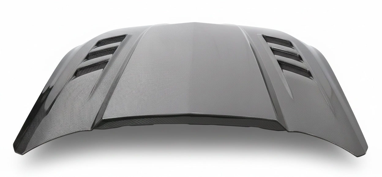 2024-2026 Ford Mustang 2DR Terminator Style Double Sided Carbon Fiber Hood