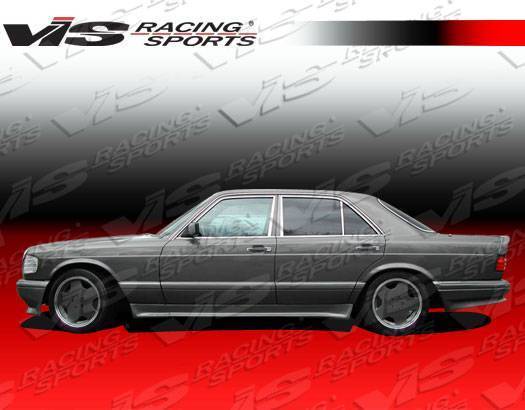 1981-1991 Mercedes S Class W126 4 doors EURO TECH Style FRP Primer Side Skirts-1
