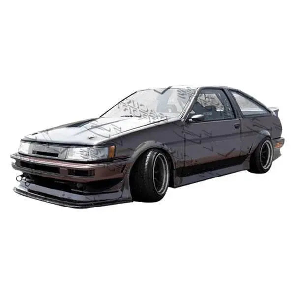1984-1987 Toyota Corolla Hatchback 2 doors MONSTER Style FRP Primer Side Skirts-1
