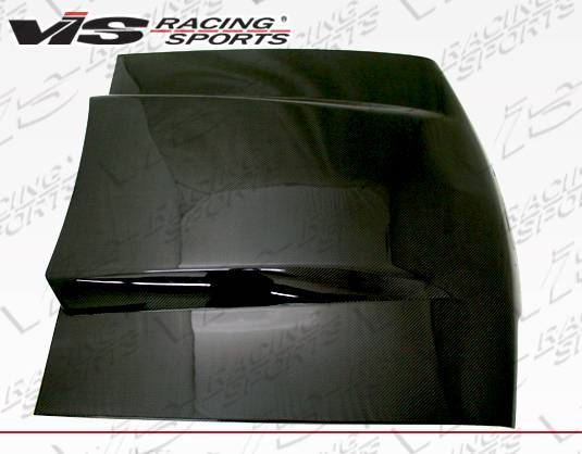 1987-1993 Ford Mustang 2 doors Cowl Induction Style Carbon Fiber Black Hood-2