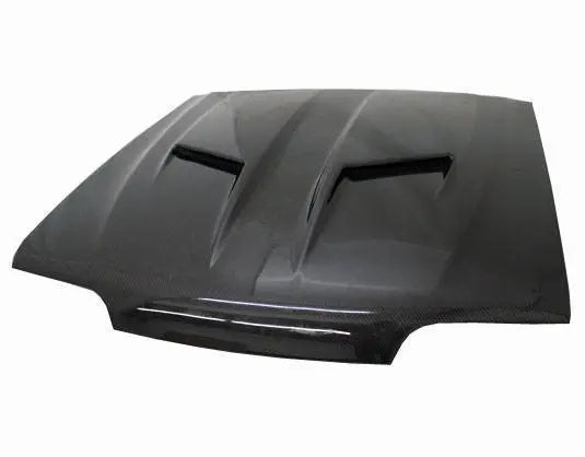 1987-1993 Ford Mustang 2 doors Stalker 2 Style Carbon Fiber Black Hood-1