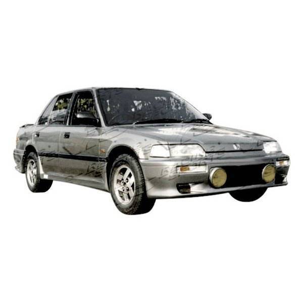 1988-1991 Honda Civic 4 doors TECHNO R Style FRP Primer Front Bumper-1