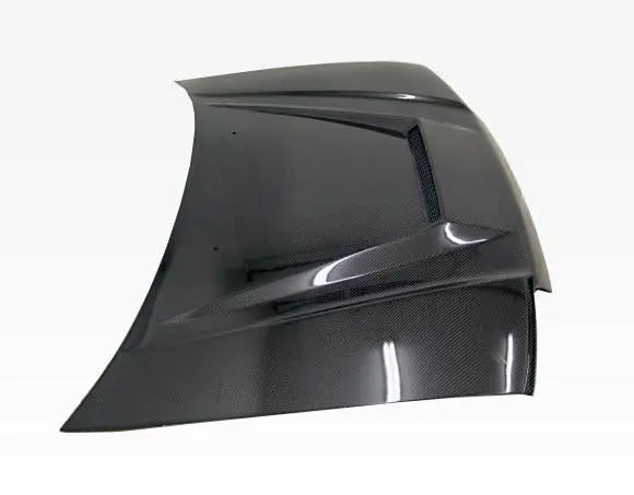 1988-1991 Honda Civic 4 doors INVADER Style Carbon Fiber Black Hood-3