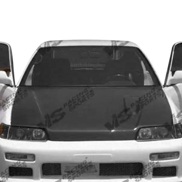 1988-1991 Honda Civic Hatchback ZC Style Carbon Fiber Black Hood-1