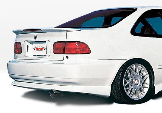 1992-1995 Honda Civic 2 doors POLYURETHANE Black Rear Lip-1