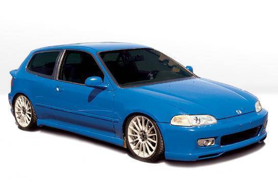1992-1995 Honda Civic Hatchback POLYURETHANE Black Full Kit-1