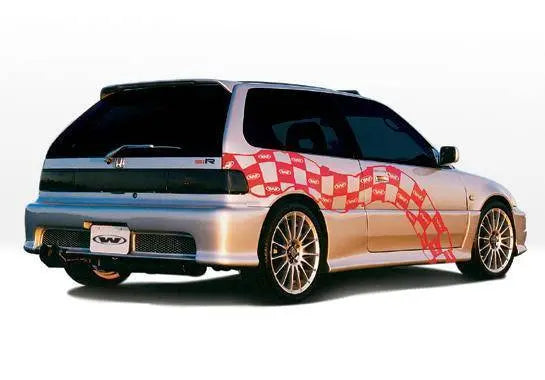 1988-1991 Honda Civic Hatchback POLYURETHANE Black Side Skirts-1