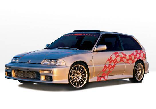 1988-1991 Honda Civic Hatchback POLYURETHANE Black Full Kit-2