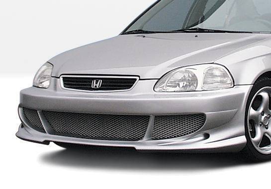 1996-1998 Honda Civic POLYURETHANE Black Front Bumper-1