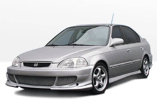 1996-1998 Honda Civic 2 doors POLYURETHANE Black Full Kit-2