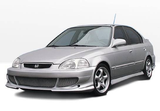 1996-1998 Honda Civic 4 doors POLYURETHANE Black Full Kit-1