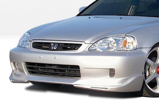 1999-2000 Honda Civic POLYURETHANE Black Front Lip-1