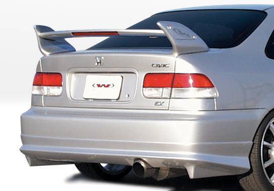 1999-2000 Honda Civic 2 doors 4 doors POLYURETHANE Black Rear Lip-1