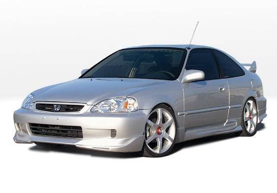 1999-2000 Honda Civic 2 doors POLYURETHANE Black Full Kit-1