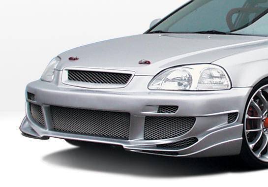 1996-1998 Honda Civic POLYURETHANE Black Front Bumper-1