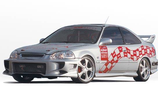 1996-1998 Honda Civic 2 doors POLYURETHANE Black Full Kit-2