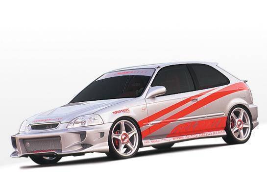 1996-1998 Honda Civic Hatchback POLYURETHANE Black Full Kit-1