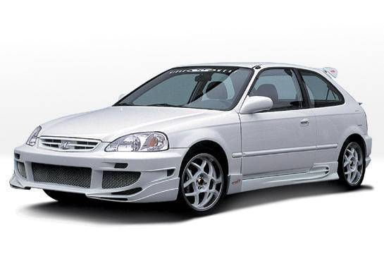 1999-2000 Honda Civic Hatchback POLYURETHANE Black Full Kit-2