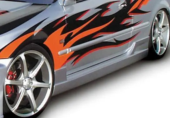 1996-2000 Honda Civic Hatchback 2 doors POLYURETHANE Black Side Skirts-1